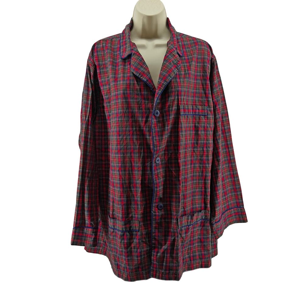 Christian Dior Multicolored Plaid Long Sleeve Button Down Pyjama Shirt XL